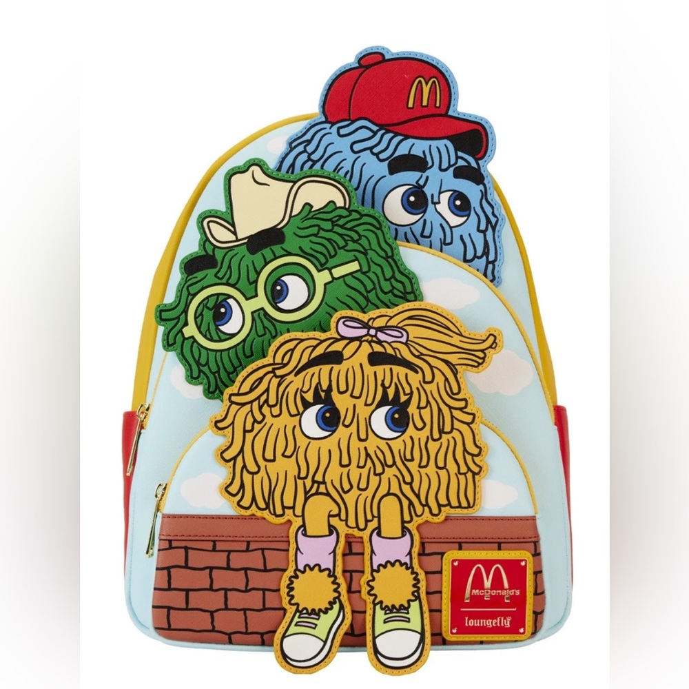 NWT LOUNGEFLY MCDONALDS TRIPLE POCKET FRY GUYS